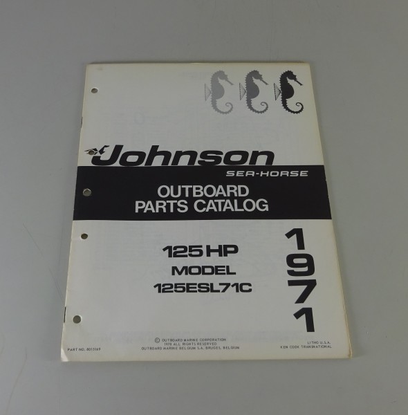Teilekatalog Johnson Evinrude Außenborder / Outboards 125 PS Models von 1971