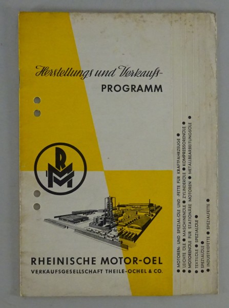 Prospekt / Broschüre Rheinische Motor-Öl Verkaufsgesellschaft RMV von ca. 1956