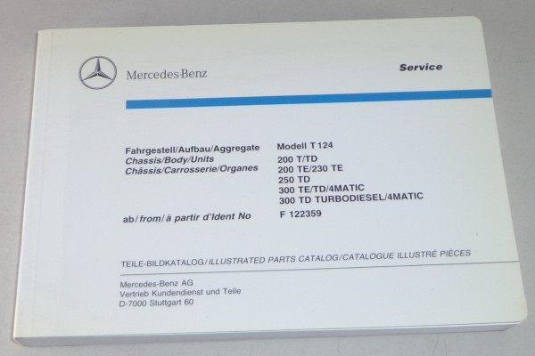 Bildkatalog Teilekatalog Mercedes W124 T-Modell Benziner + Diesel Stand 11/1989