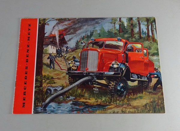 Prospekt Mercedes-Benz-Metz Feuerwehr LF311 / LKo 325 Stand ca. 1955