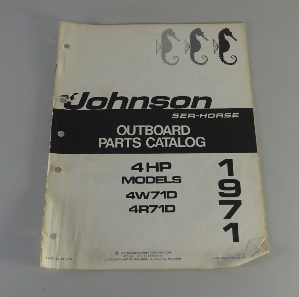 Teilekatalog OMC Johnson Outboards 4 PS Models Stand 1971