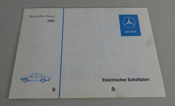 Elektrischer Schaltplan Mercedes W123 280 Vergaser Stand 01/1976