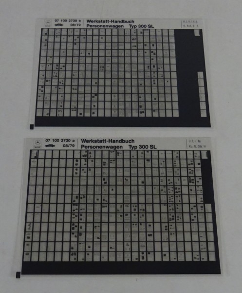 Werkstatthandbuch auf Microfich Mercedes 300 SL W198 + R198 Roadster von 54 - 63