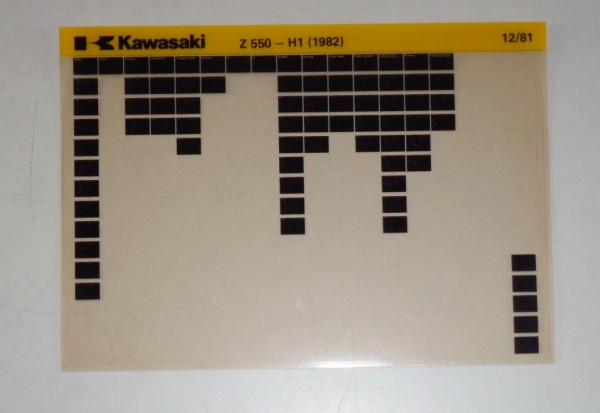 Microfich Ersatzteilkatalog Kawasaki Z 550 H1 Model 1982 Stand 12/81