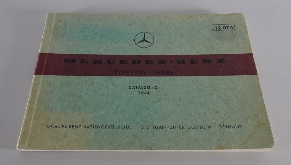 Bildkatalog Teilekatalog Mercedes Benz W110 Heckflosse 190c - 190Dc Stand 1964