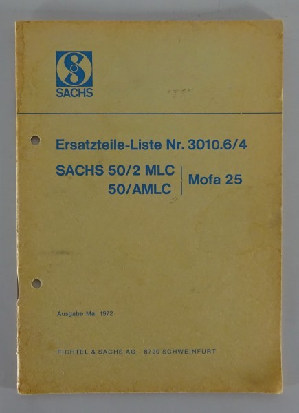 Teilekatalog Sachs Motor 50/2 MLC / 50/AMLC Stand 05/1972