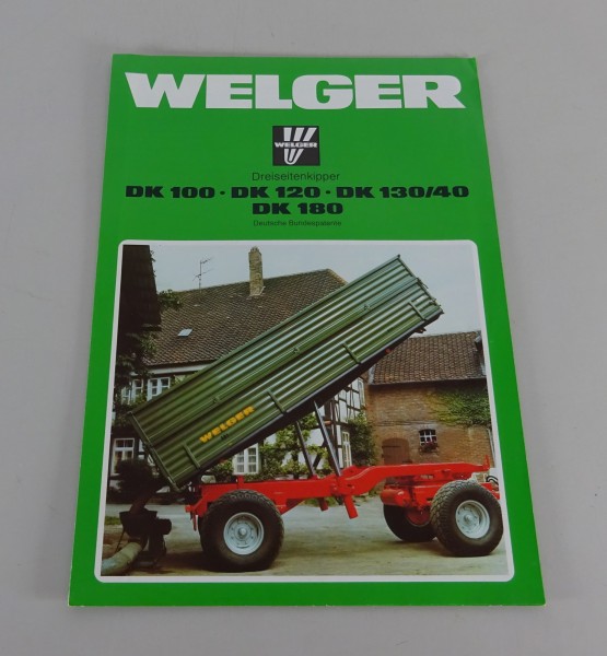 Prospekt Welger Dreiseitenkipper DK 100 / 120 / 130/40 / 180 Stand 09/1984