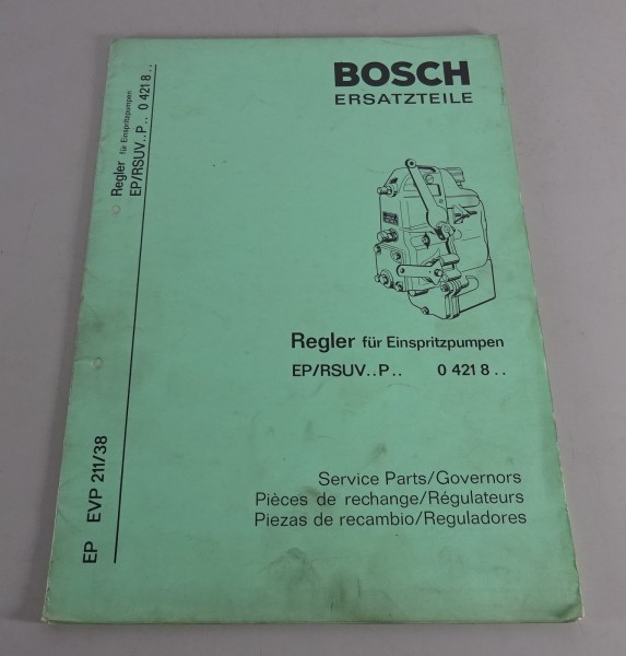 Teilekatalog Bosch Regler EP/RSUV.. P.. 0 421 8.. Stand 05/1971