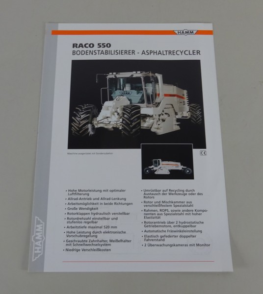 Prospektblatt HAMM Bodenstabilisierer / Recycler RACO 550 Stand 01/1998