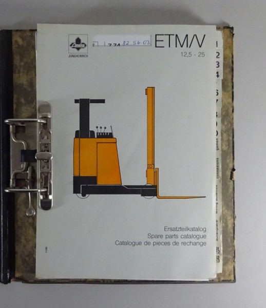 Teilekatalog / Ersatzteilliste Jungheinrich Gabelstapler ETM/V 12,5-25 von 1985