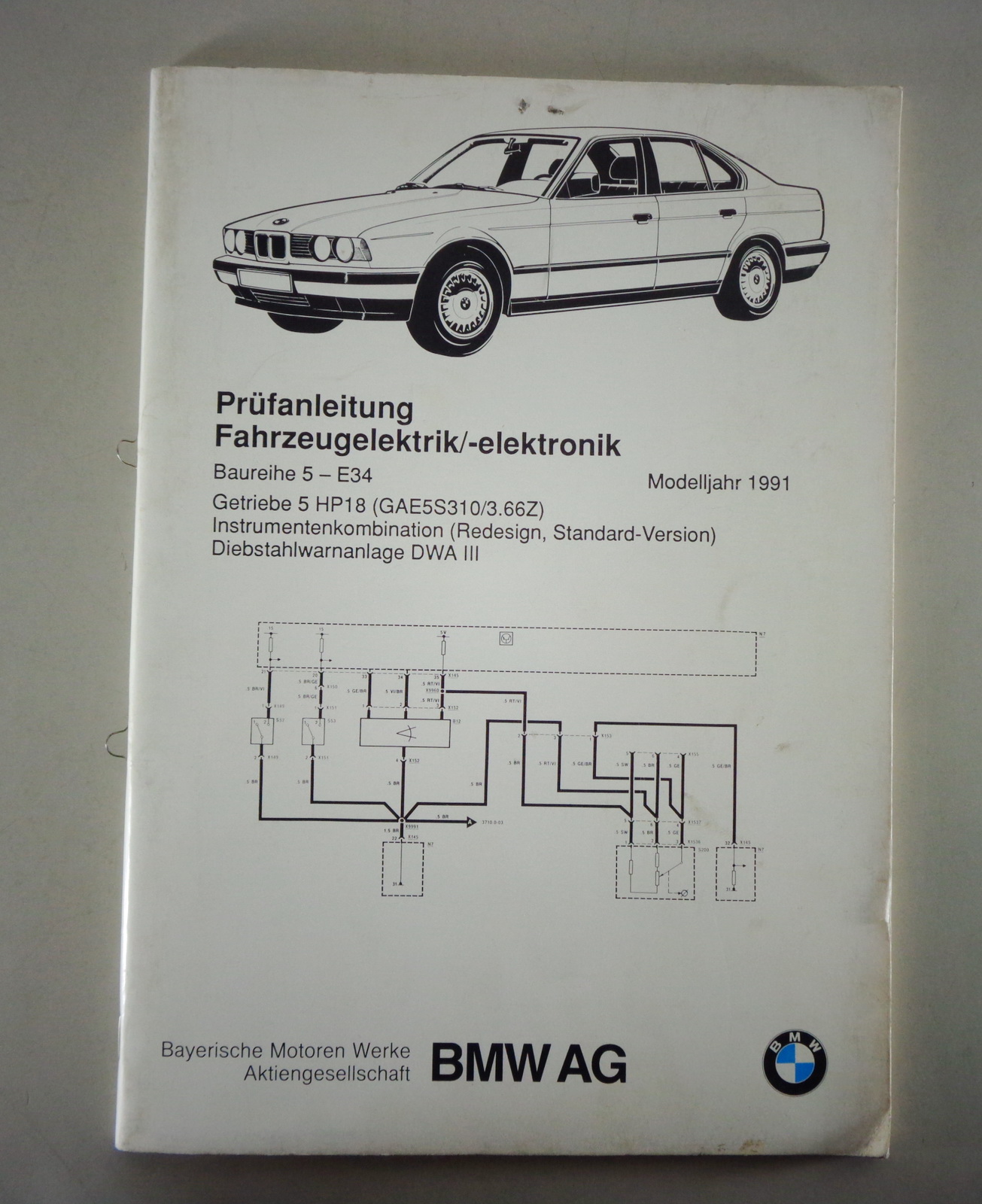 Prüfanleitung Fahrzeugelektrik/ elektronik BMW 5er E34