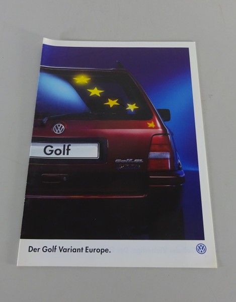 Prospekt / Broschüre VW Golf 3 / III Variant Europe Stand 01/1996