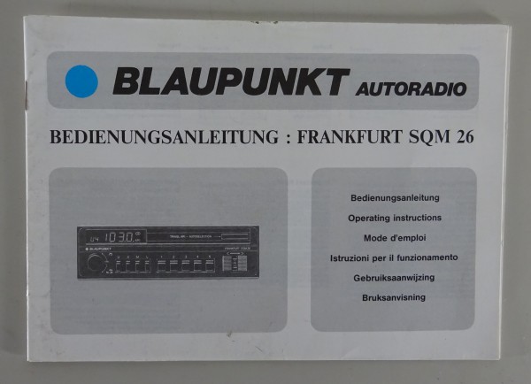 Betriebsanleitung / Handbuch Blaupunkt Radio Frankfurt SQM 26