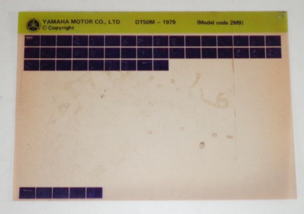 Microfich Parts Catalogue / Ersatzteilkatalog Yamaha DT 50 M 79 Stand 1978