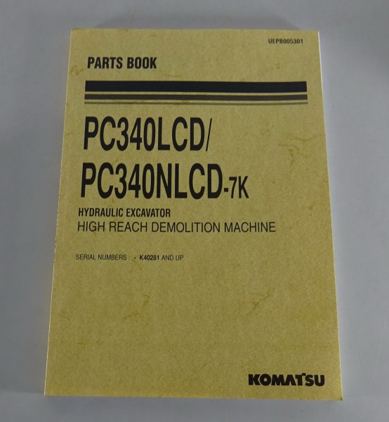 Parts Catalogue / Teilekatalog Komatsu Hydraulikbagger PC340LCD / PC340NLCD-7K