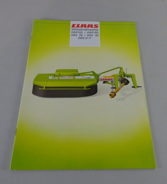 Prospekt / Broschüre Claas Wirbelmähwerke WM 125 / 185 / 26 / 30 / 31 F von 1985