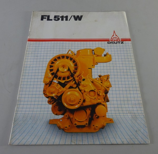 Prospekt Luftgekühlte Deutz-4-Takt-Dieselmotoren FL 511/W Stand 1970er Jahre