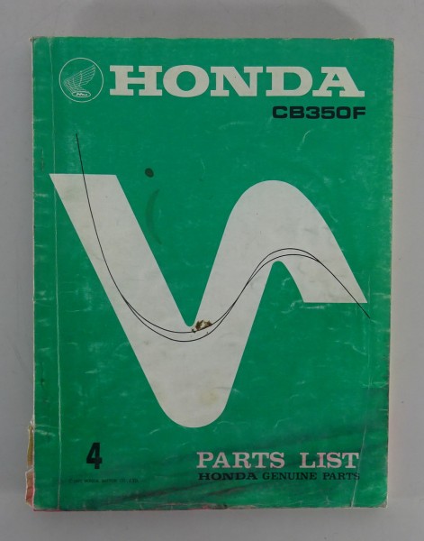 Teilekatalog / Spare Parts List Honda CB 350 F / Typcode 333 Stand 1972