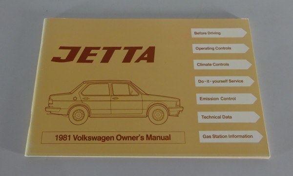 Owner´s Manual / Handbook VW Jetta I / 1 USA / Canada 1981 Model from 08/1980