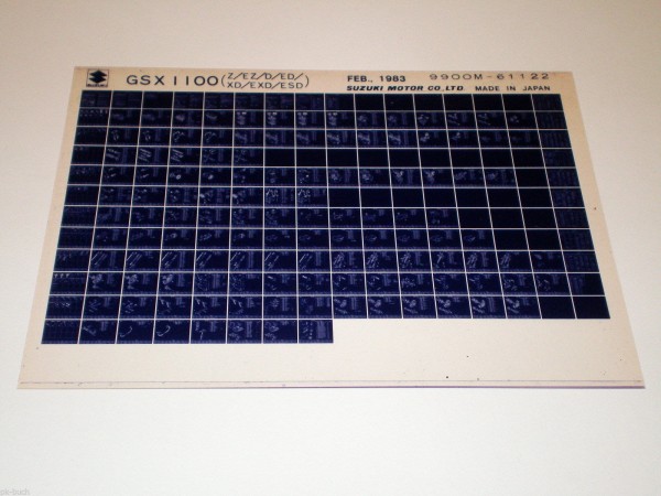 Microfich Ersatzteilkatalog Suzuki GSX 1100 Stand 02/1983