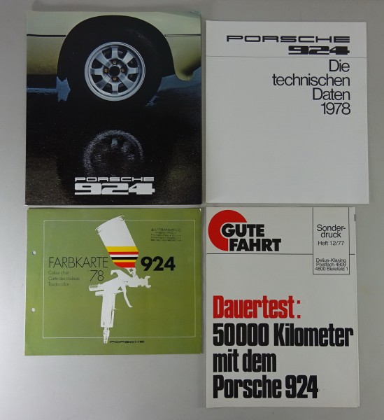 Prospekt + Farbkarte + Technische Daten Porsche 924 Modelljahr 1978