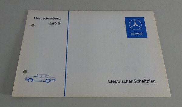 Elektrischer Schaltplan Mercedes S-Klasse W116 280 S Vergaser von 02/1974