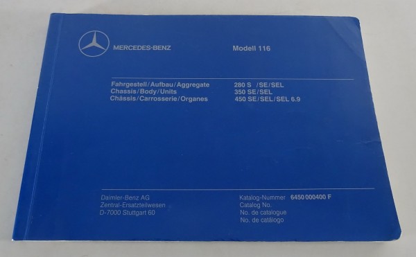 Bildkatalog Mercedes S-Klasse W116 280 350 450 S SE SEL + 6,9 Stand 11/1987