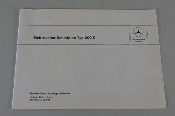 Elektrischer Schaltplan Mercedes-Benz 200D klein Heckflosse W110 Diesel von 1966
