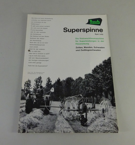 Prospekt / Broschüre Bautz Superspinne System Lely Stand 10/1966