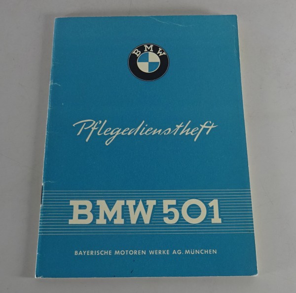 Scheckheft / Kundendienstheft blanko BMW 501 V8 Barockengel Stand 01/1954