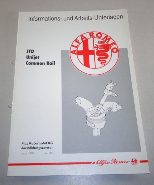 Schulungsunterlage Technische Information Alfa Romeo JTD Unijet Common Rail 1998