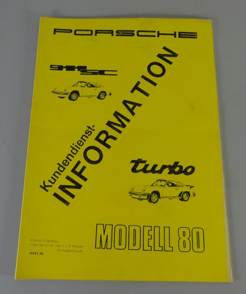 Werkstatthandbuch Kundendienst Information Porsche 911 SC / 911 Turbo Mj. 1980