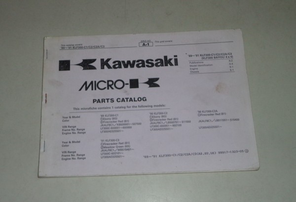 Teilekatalog / Ersatzteilliste / Parts List Kawasaki KLF 300 C 1 von 1989