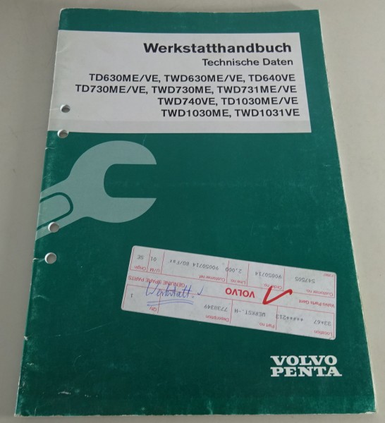 Werkstatthandbuch Volvo Penta Industriedieselmotoren TD630ME/VE / TD730ME/VE