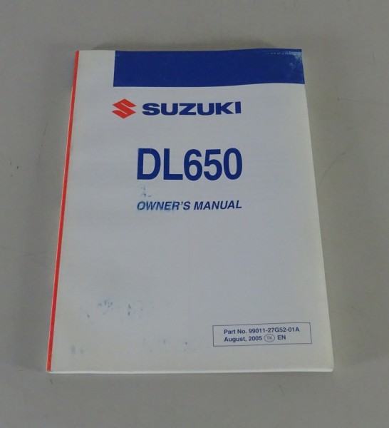 Owners Manual / Handbook Suzuki DL 650 V-Strom Stand 08/2005