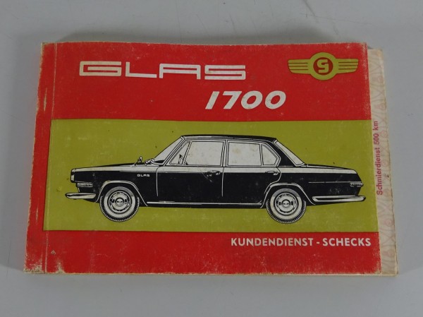 Scheckheft / Serviceheft / Kundendienst - Schecks Glas 1700 Stand 03/1965