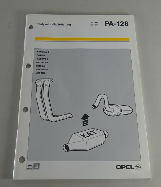 Teilekatalog Opel Katalysator-Nachrüstung Ascona, Kadett, Omega Stand 06/1992