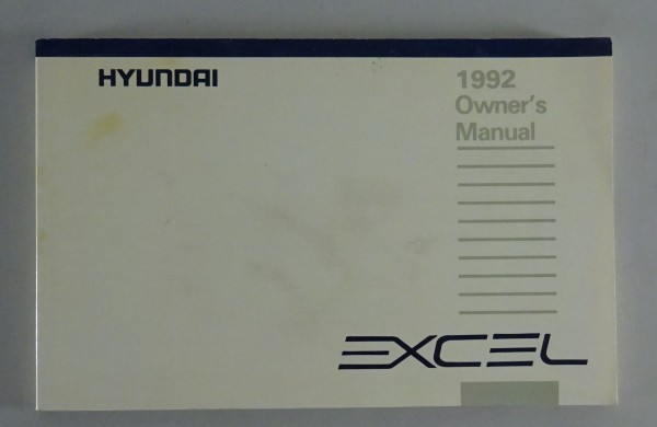 Owner's Manual / Handbook Hyundai Excel von 1992 engl.