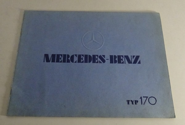 Prospekt / Broschüre Mercedes-Benz 170 Typ W15 Reprint von 1975