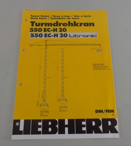Datenblatt Liebherr Turmdrehkran 550 EC-H 20 / Litronic von 03/2001