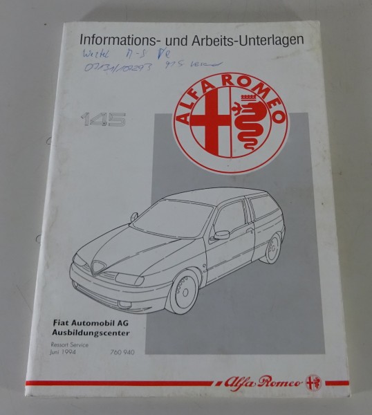 Schulungsunterlage / Technische Information Alfa Romeo 145 von 6/1994