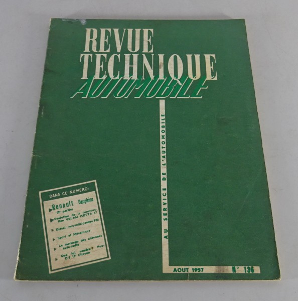 Reparaturanleitung Revue Technique Renault Dauphine Ausgabe 08/1957