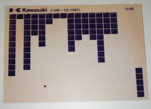 Microfich Ersatzteilkatalog Kawasaki Z 440 C2 Model 1981 Stand 12/80