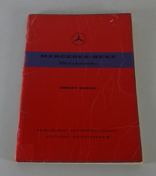 Owner's Manual Mercedes-Benz 300 D W189 Adenauer "Automatic" from 06/1959