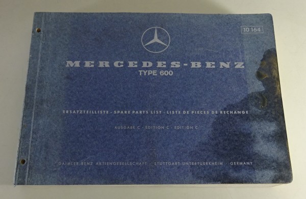 Teilekatalog Mercedes-Benz 600 W100 mit Motor M 100 + Landaulet Stand 03/1970