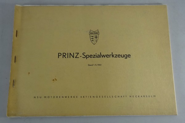 Spezialwerkzeug Katalog / Werkstatthandbuch NSU Prinz von 05/1961