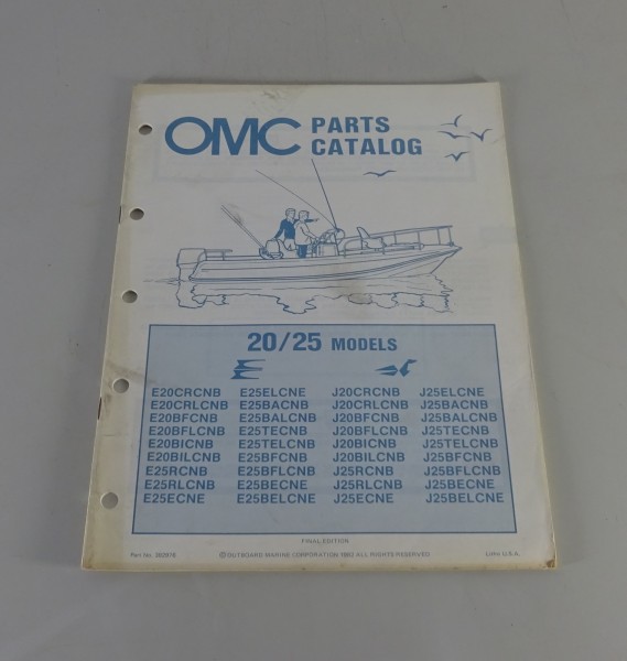 Teilekatalog OMC Johnson Outboards 20 / 25 PS Models von 1982