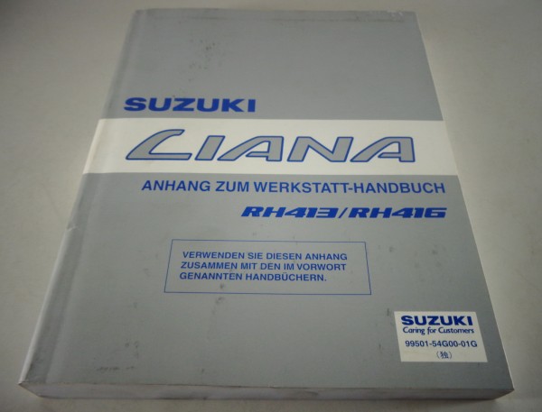 Werkstatthandbuch Nachtrag Suzuki Liana RH413 / RH416 Stand 12/2001