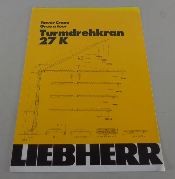 Datenblatt / Technische Beschreibung Liebherr Turmdrehkran 27 K von 01/1979