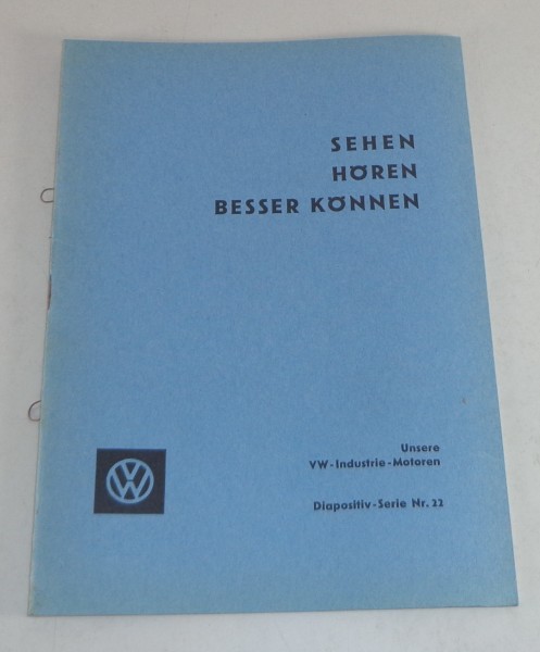 Werkstatthandbuch / Schulung VW Industriemotoren 122 / 124 / 126 Stand 1964